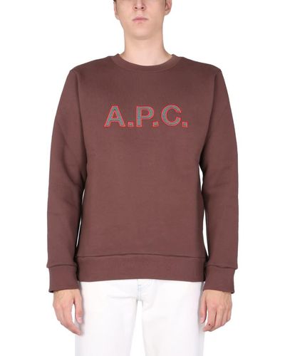 A.P.C. Weatshirt With Embroidered Logo - Multicolor