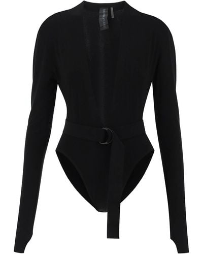 Norma Kamali Bodysuit With Plunging Neckline - Black