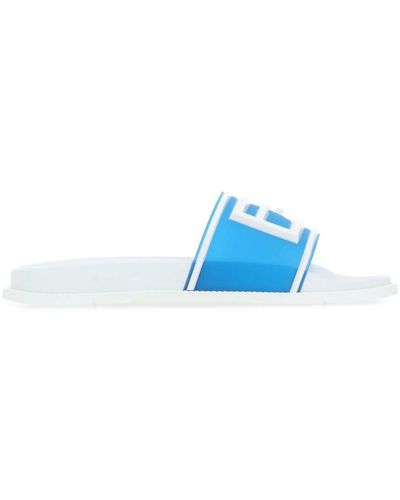 Fendi Rubber Logo Slides - Blue