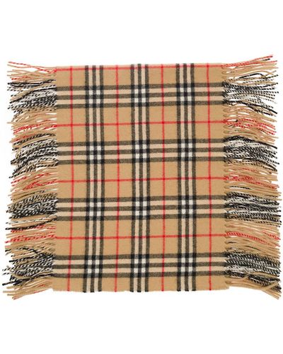 Burberry Scarf With Check Motif And Fringes - Multicolour