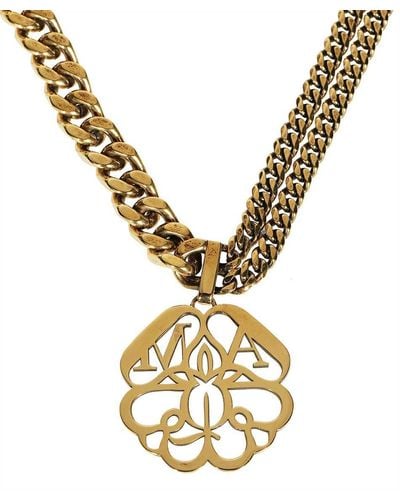 Alexander McQueen Pendant Chain Necklace - Metallic