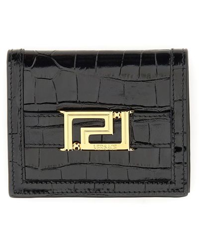 Versace "greca Goddess" Wallet - Black