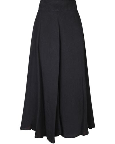 120% Lino Linen Full-Length Skirt - Blue