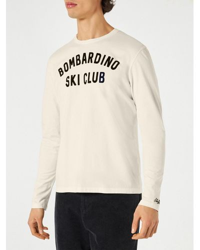 Mc2 Saint Barth Long-Sleeve T-Shirt With Bombardino Ski Club Print - Natural