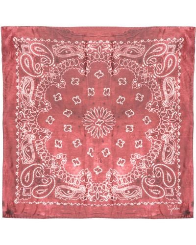 Golden Goose Scarf With Paisley Pattern - Red