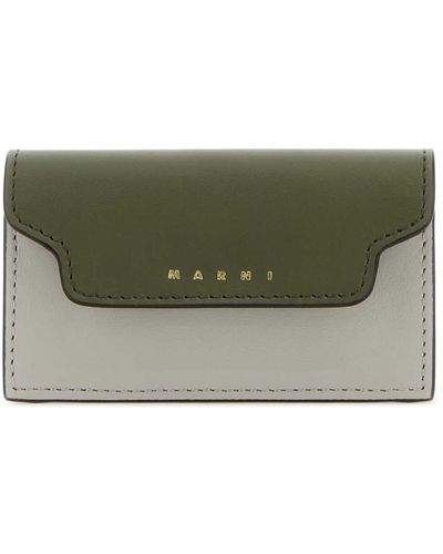 Marni Leather Business Card Holder - Grey