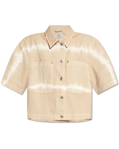 Woolrich Short Shirt With 'Tie-Dye' Effect - Natural