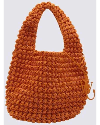 JW Anderson Cotton Popcorn Basket Tote Bag - Brown