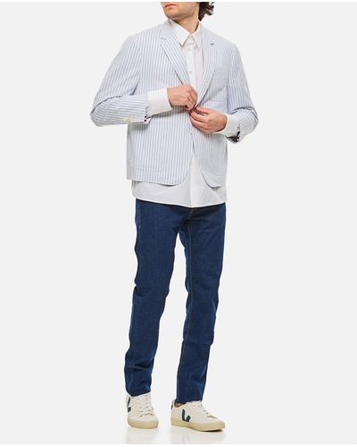 Thom Browne Cotton Seersucker Jacket - White