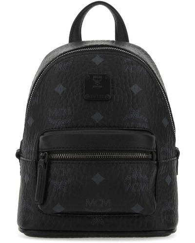 MCM Printed Leather Handbag - Black