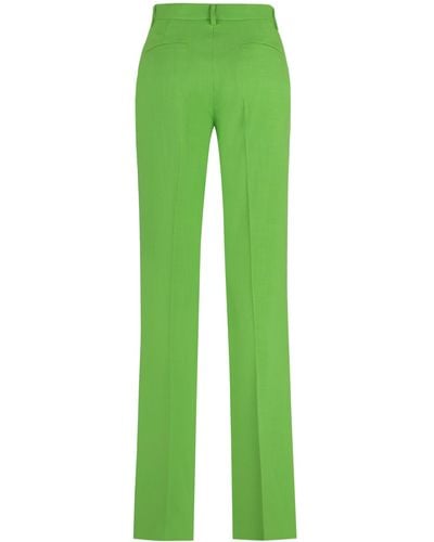 MSGM Flared Viscose Trousers - Green