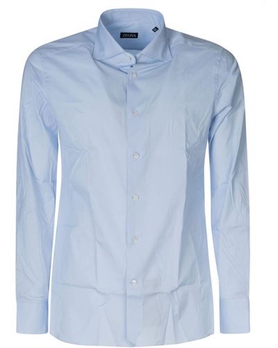 Zegna Long-Sleeved Shirt - Blue