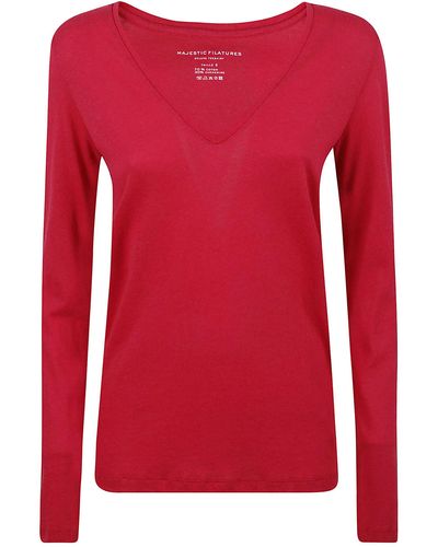 Majestic Filatures Majestic T-Shirts And Polos - Red
