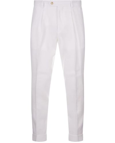 BOSS Relaxed Fit Trousers - White