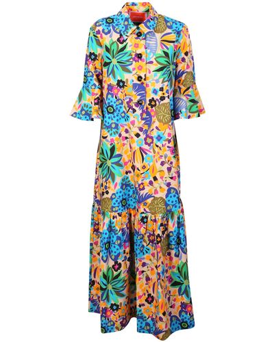 La DoubleJ Artemis Graphic-print Cotton Maxi Dress - Multicolor