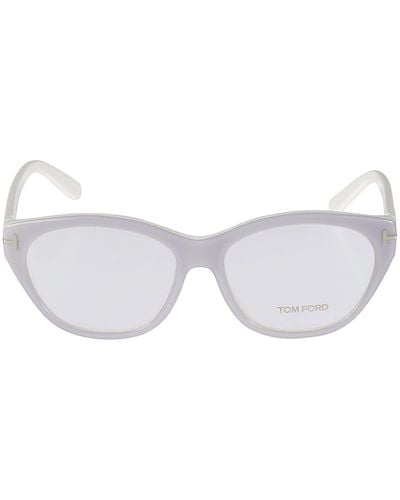 Tom Ford T-plaque Clear Glasses - White
