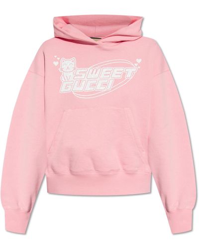 Gucci Printed Hoodie - Pink