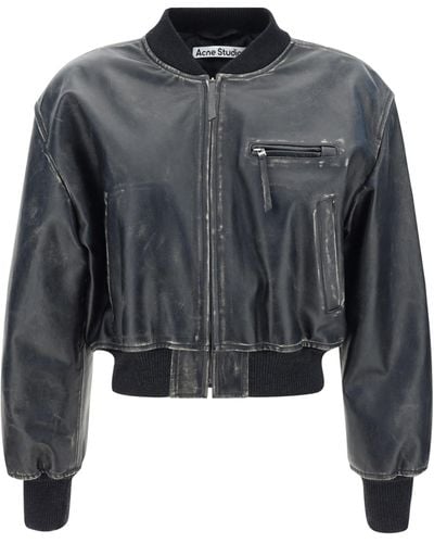Acne Studios Leather Jackets - Grey