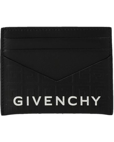 Givenchy G Cut Card Holder In 4g Leather Smallleathergoods - Black