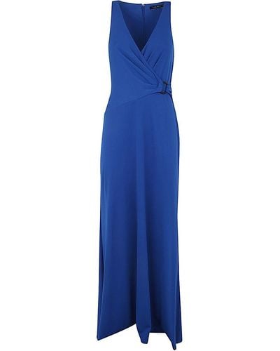 Ralph Lauren Long Dress Polyester Gown - Blue