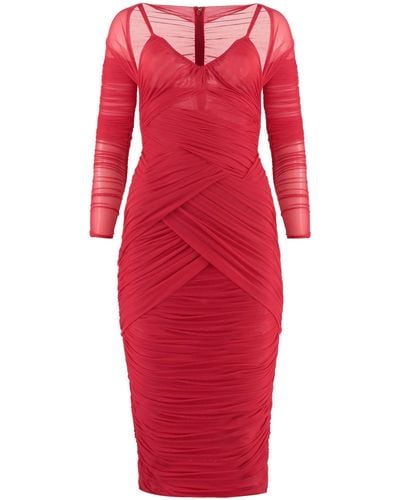 Dolce & Gabbana Draped Dress - Red