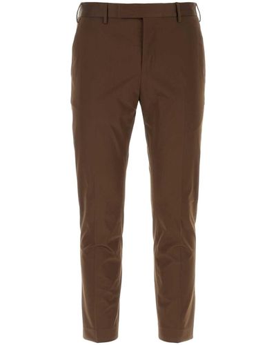 PT01 Chocolate Stretch Cotton Pant - Brown