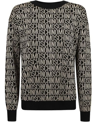 Moschino Logo Knit Monogram Sweater - Black