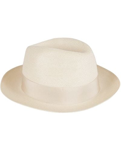 Borsalino Canapa Bow Detail Hat - Natural