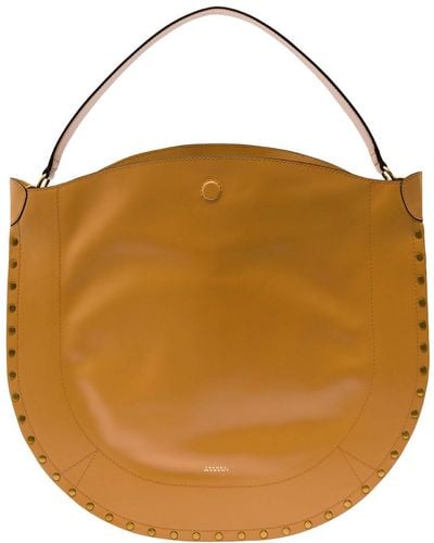 Isabel Marant 'Oskan Hobo' Shoulder Bag With Studs Trim - Brown