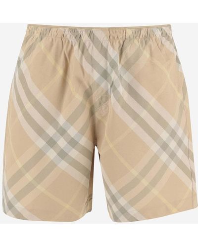 Burberry Nylon Swimsuit With Check Pattern - Natural