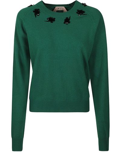 N°21 Embellished Sweater - Green