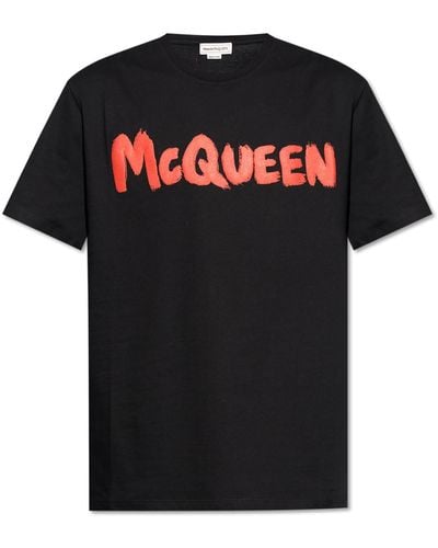 Alexander McQueen T-Shirt With Logo - Black