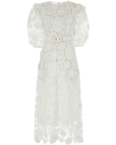 Zimmermann Macrame Lace Halliday Dress - White