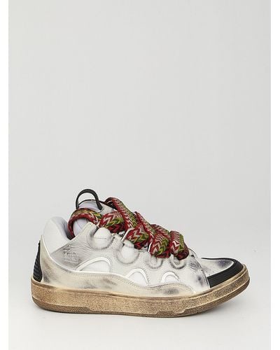 Lanvin Curb Chunky Leather Trainers - White