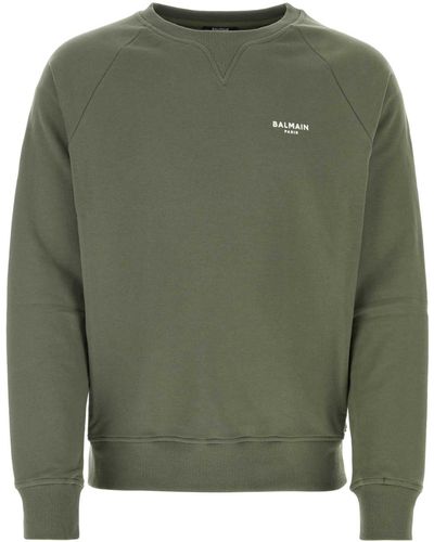 Balmain Army Cotton Sweatshirt - Green