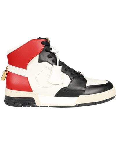 Buscemi Leather High-Top Sneakers - Red