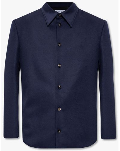 Bottega Veneta Wool Shirt Jacket - Blue