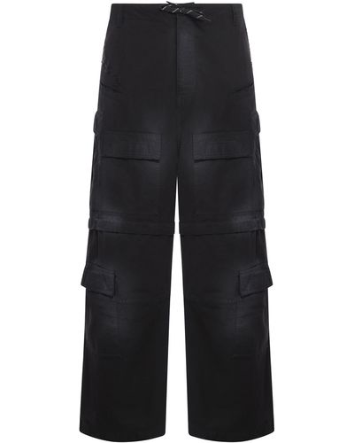 Balenciaga Cotton Ripstop Large Cargo Trousers - Black