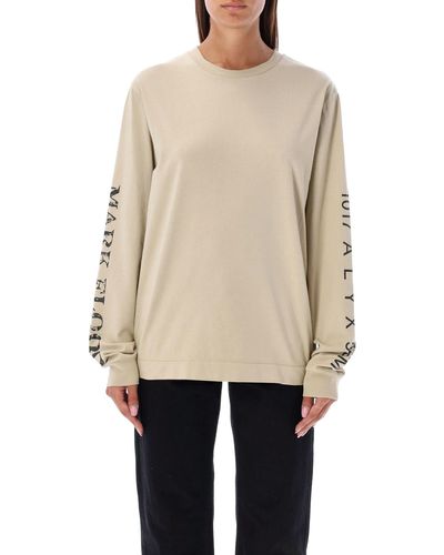 1017 ALYX 9SM Long-sleeved Graphic T-shirt - Natural