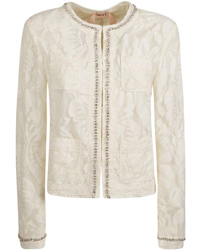N°21 Embellished Jacket - White