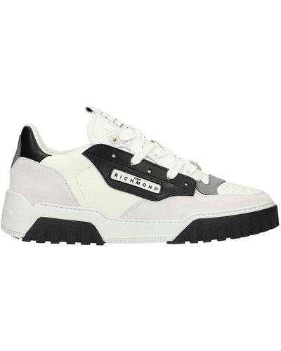 John Richmond Sneakers In Suede And Leather - White