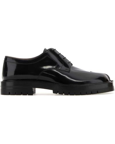 Maison Margiela Leather Tabi Lace-Up Shoes - Black