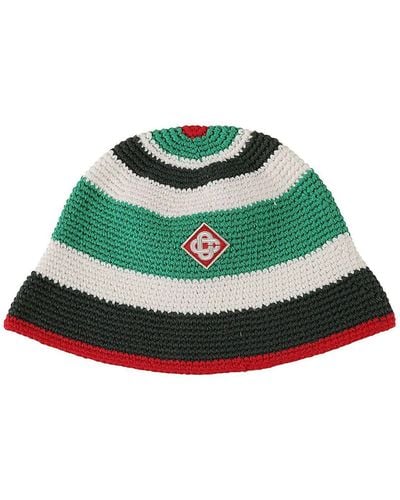 Casablancabrand Logo Patch Crochet Hat - Green