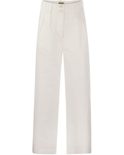 Woolrich Cotton Pleated Pants - White