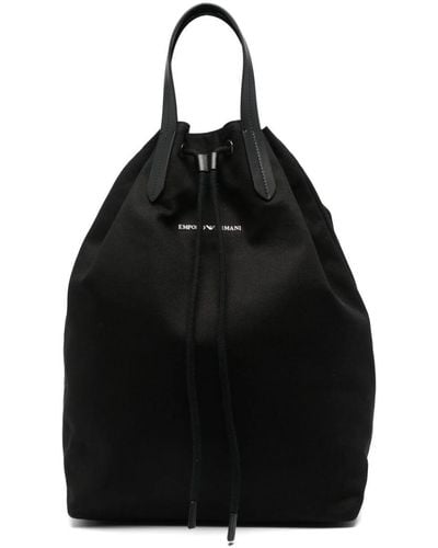 Emporio Armani Drawstring-top Tote Bag - Black