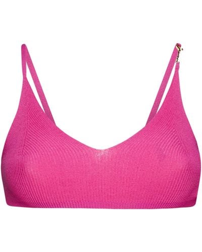Jacquemus Pralu Viscose-blend Knit Top - Pink