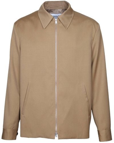 Lanvin Wool Jacket With Zip Colour - Natural