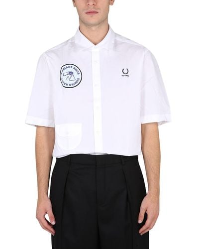 Fred Perry Shirt With Patch - White