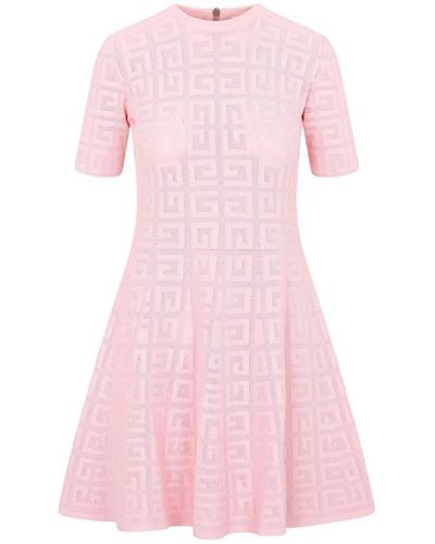 Givenchy Dress In 4g Jacquard - Pink