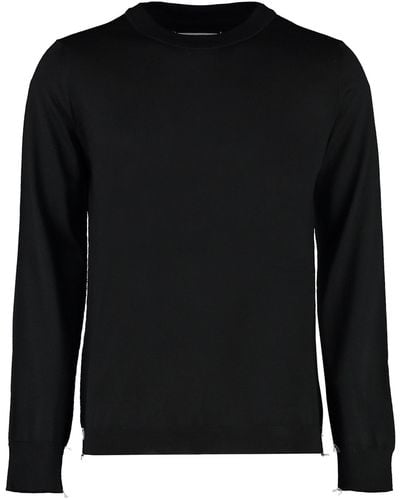 Maison Margiela Crew-neck Wool Sweater - Black